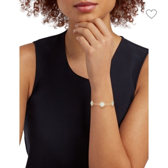 SOLD🔥NEW STERLING FOREVER 14K GOLD PLATED & MOTHER-OF-PEARL CHARM BRACELET - Picture 2 of 10